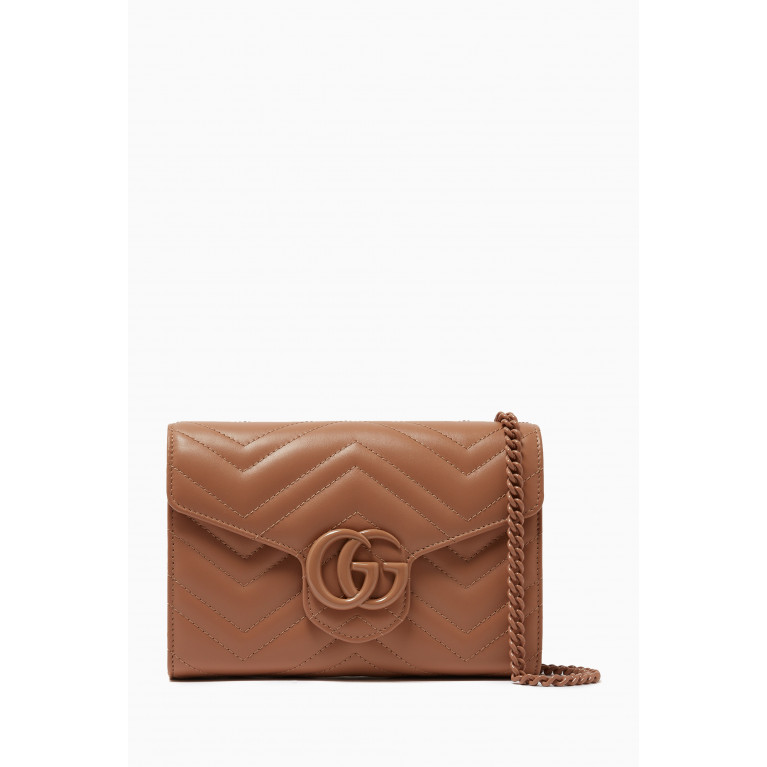 Gucci - GG Tonal Marmont Chain Wallet in Matelassé Leather