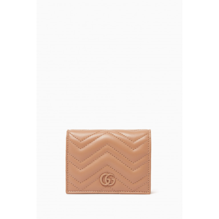 Gucci - GG Tonal Marmont Card Case Wallet in Matelassé Leather