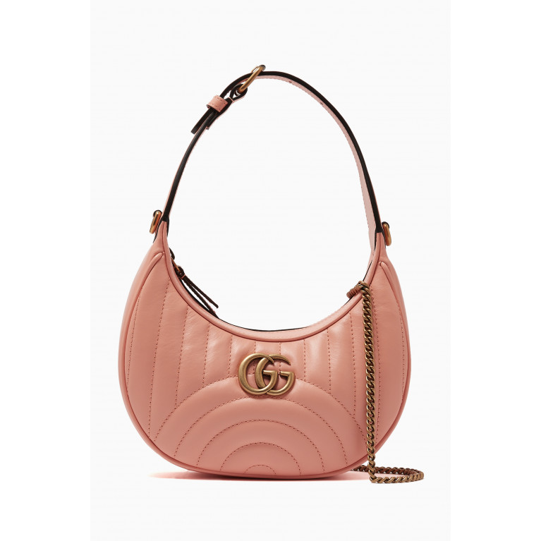 Gucci - Mini GG Marmont Half-moon Bag in Matelassé Leather