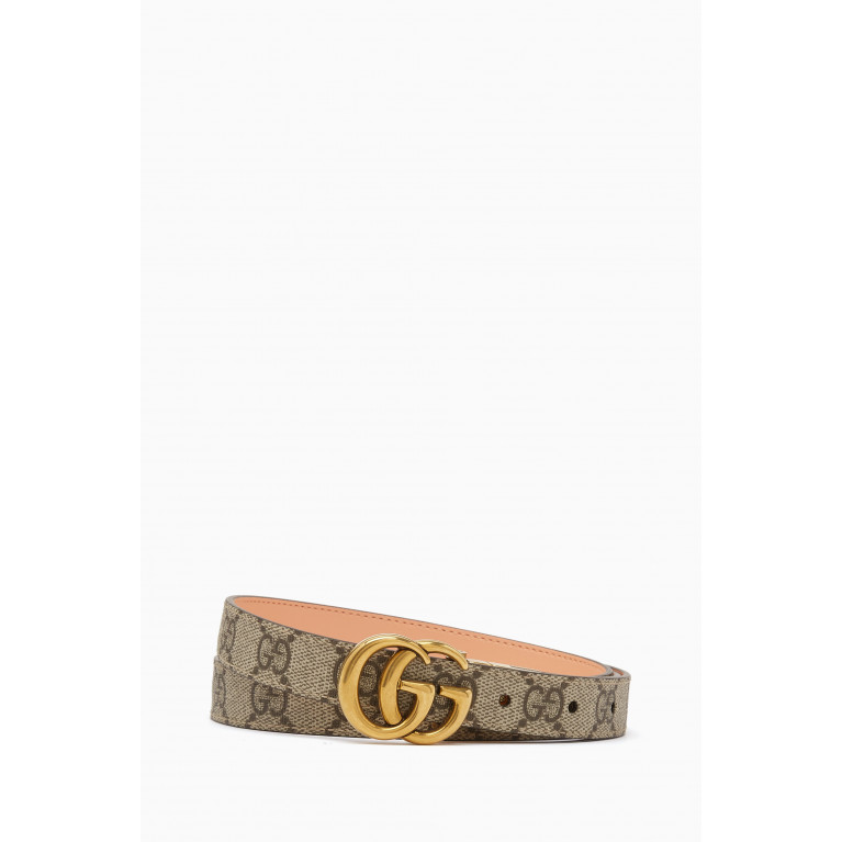 Gucci - GG Marmont Thin Reversible Belt in Canvas