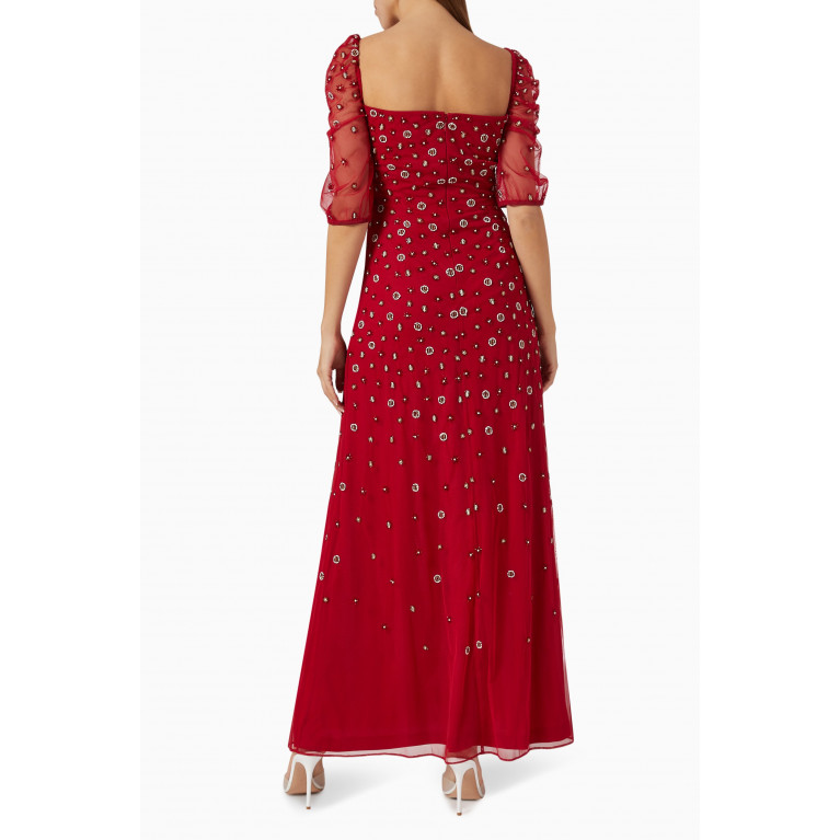 Raishma - Beaded Sweetheart-neck Gown in Tulle