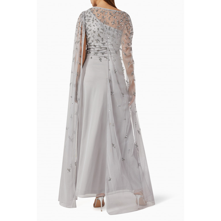 Raishma - Embellished Cape Gown in Sequin