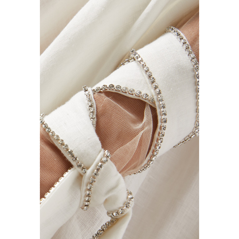 Hue - Crystal-embellished Kaftan in Linen White