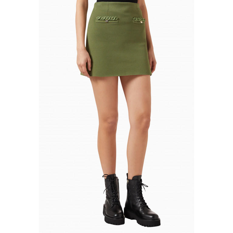 Maje - Jadene Trapeze Mini Skirt in Viscose-knit