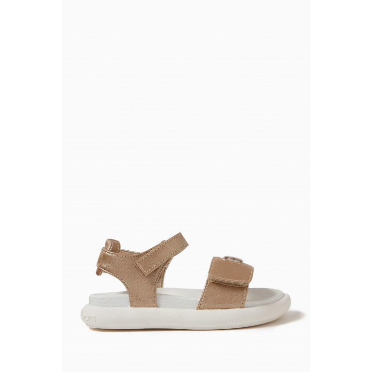 Calvin Klein - Logo Velcro Sandals in Faux Leather