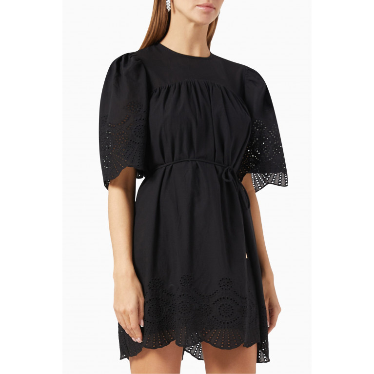 Minkpink - Starling Mini Dress in Cotton Blend Black