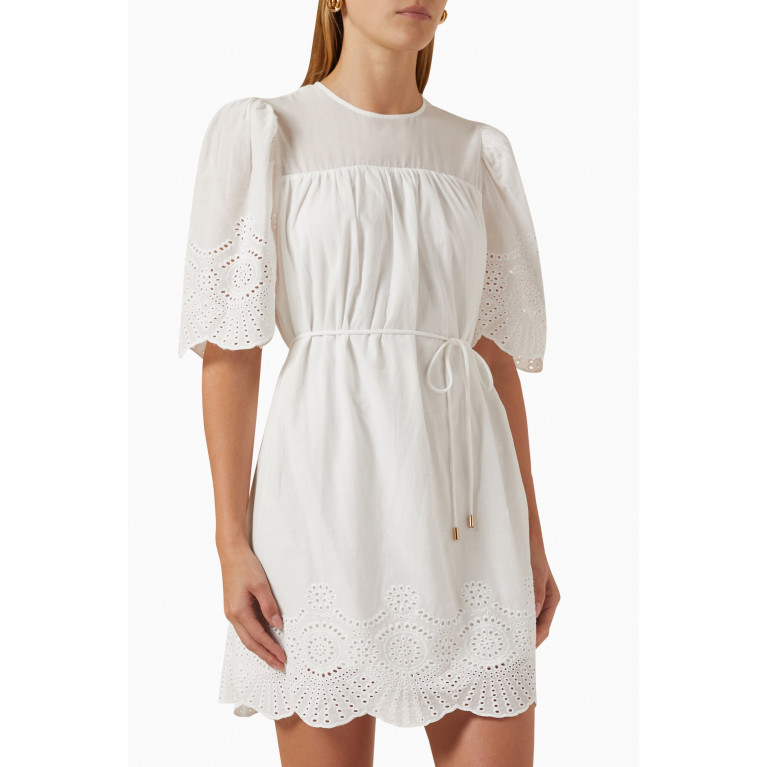 Minkpink - Starling Mini Dress in Cotton Blend White