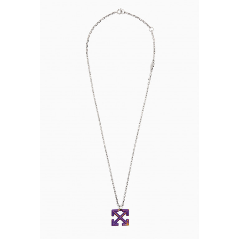 Off-White - Craquele' Arrow Pendant Necklace in Silver-tone Brass