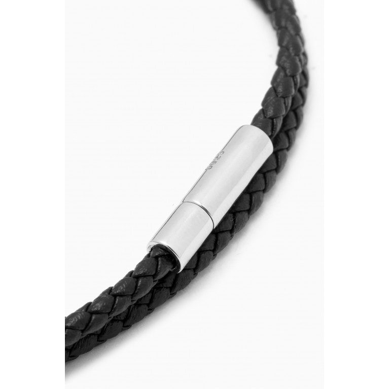 Roderer - Gianni Double Tour Bracelet in Woven Leather Black