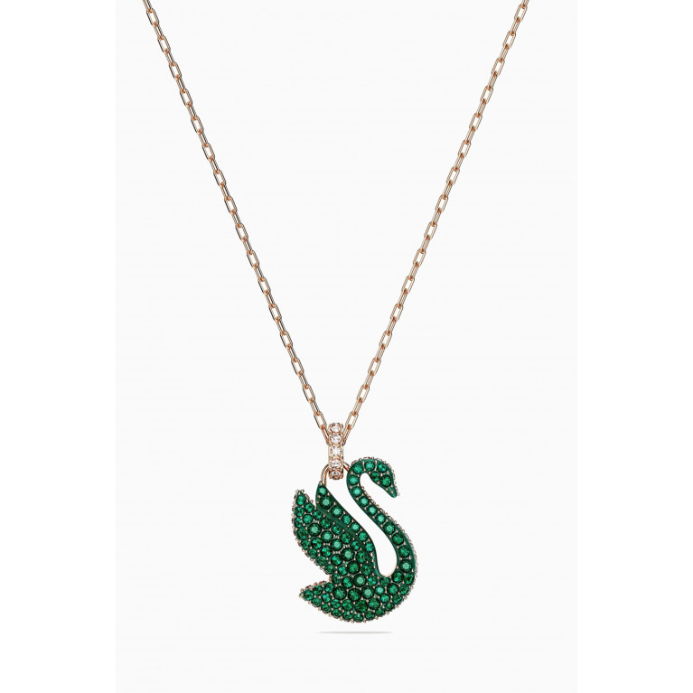Swarovski - Iconic Swan Pendant Necklace in Rose Gold-plated Metal