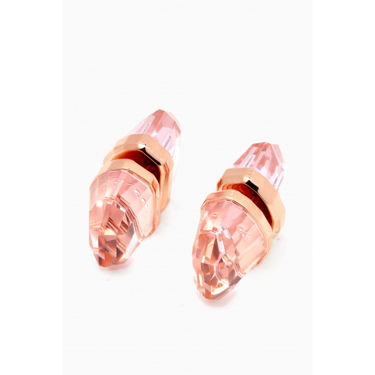 Swarovski - Lucent Crystal Stud Earrings in Rose Gold-plated Metal