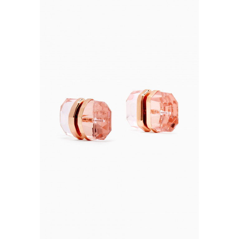 Swarovski - Lucent Crystal Stud Earrings in Rose Gold-plated Metal