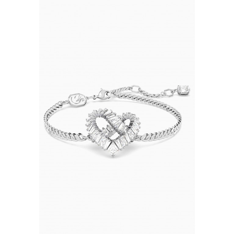 Swarovski - Matrix Heart Crystal Bracelet in Rhodium-plated Metal White