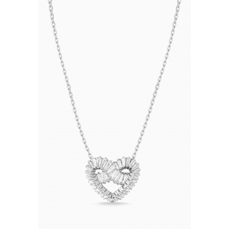 Swarovski - Matrix Heart Crystal Necklace in Rhodium-plated Metal White