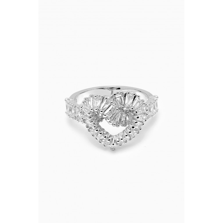 Swarovski - Matrix Heart Crystal Ring in Rhodium-plated Metal