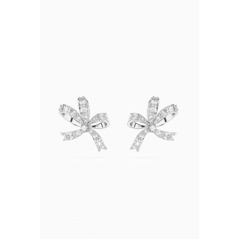 Swarovski - Volta Bow Crystal Earrings in Rhodium-plated Metal