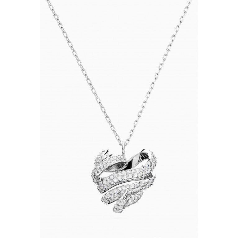 Swarovski - Volta Heart Crystal Necklace in Rhodium-plated Metal