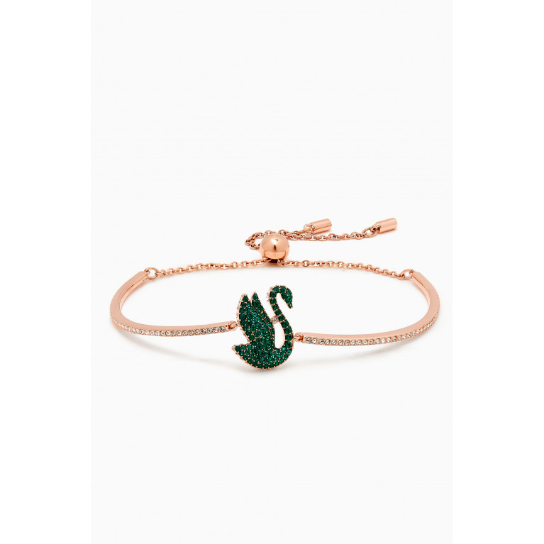 Swarovski - Iconic Swan Crystal Bracelet in Rose Gold-plated Metal
