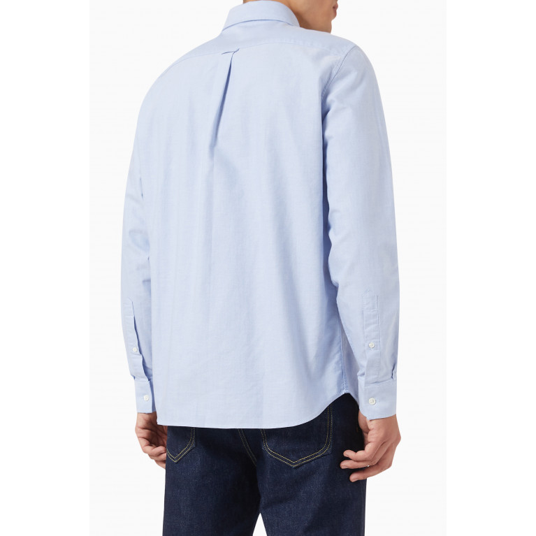 Lacoste - Long Sleeved Oxford Shirt in Cotton Blue