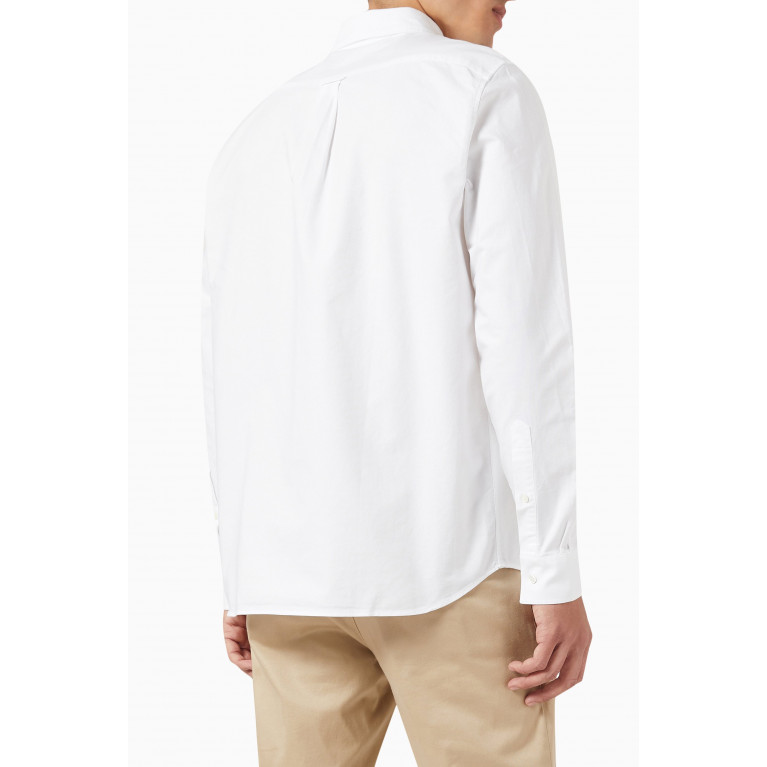 Lacoste - Long Sleeved Oxford Shirt in Cotton White