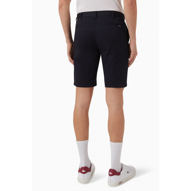 Lacoste - Slim Bermuda Shorts in Cotton Gabardine Blue