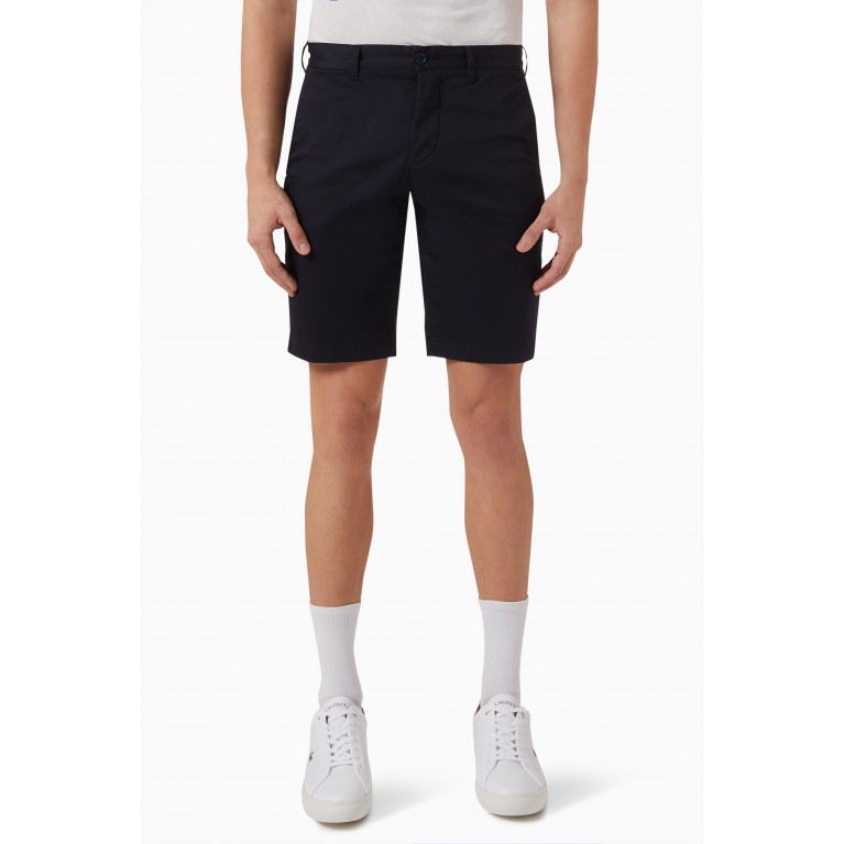 Lacoste - Slim Bermuda Shorts in Cotton Gabardine Blue