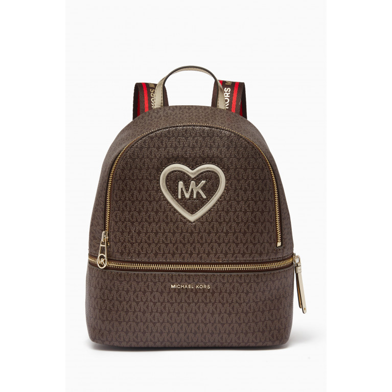 Michael Kors Kids - Logo Backpack in Faux Leather Brown