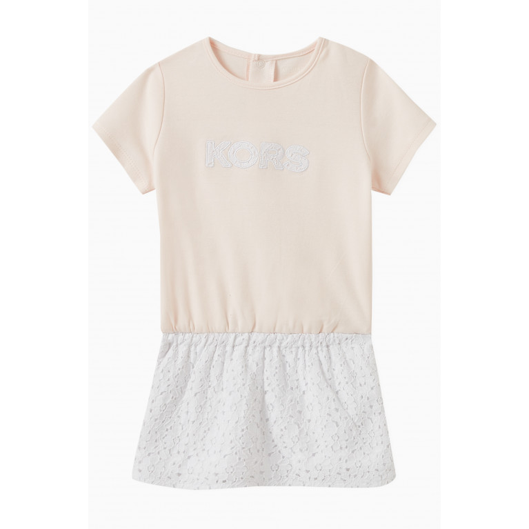 Michael Kors Kids - Logo Broderie-angalise Dress in Cotton