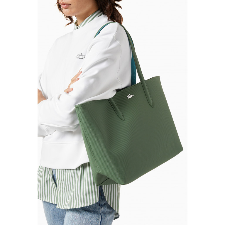 Lacoste - Anna Reversible Tote Bag in Coated Canvas Green