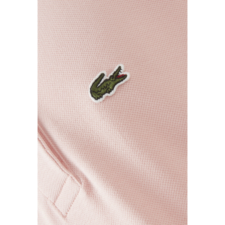 Lacoste - Logo-embroidered Polo Dress in Cotton Pink