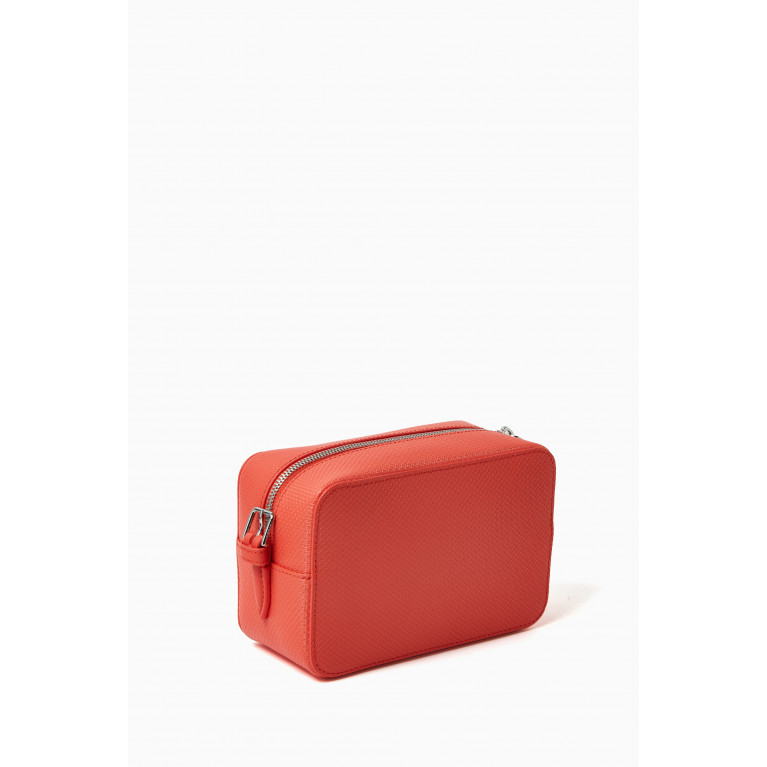 Lacoste - Chantaco Small Crossbody Bag in Piqué Leather Red