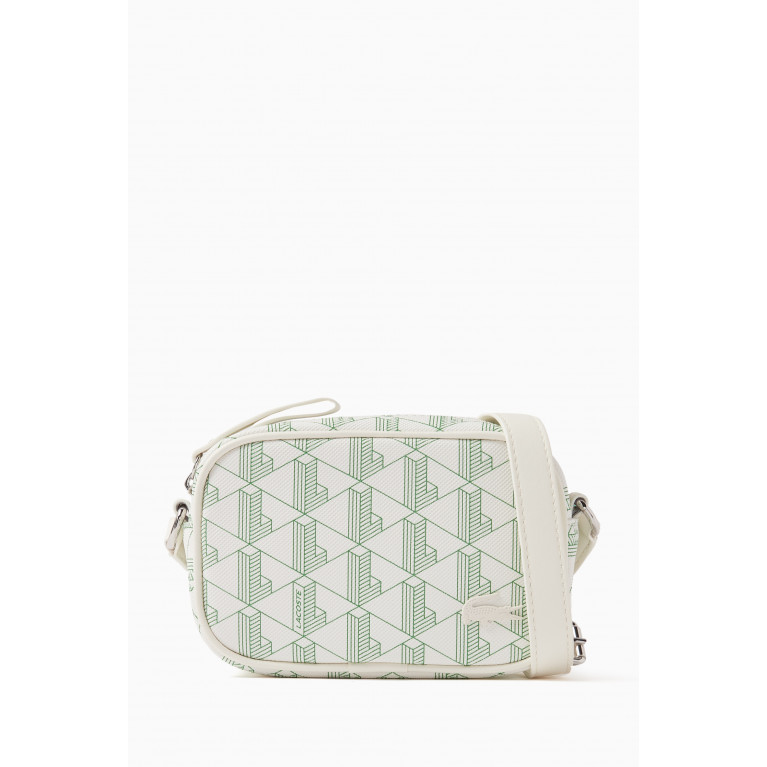 Lacoste - Small Monogram Crossbody Bag in Coated Canvas