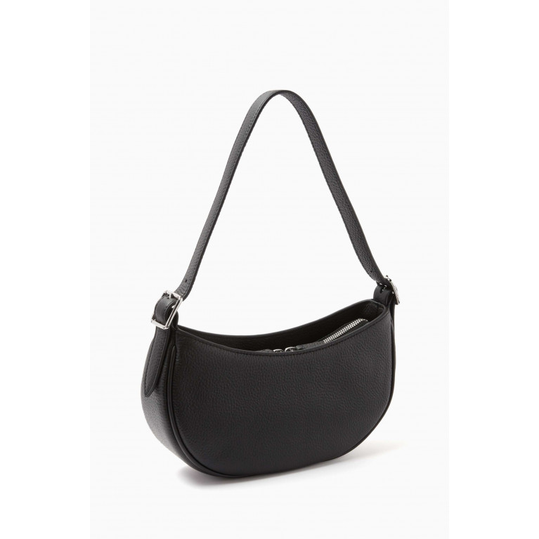 Lacoste - Halfmoon Bag in Top Grain Leather Black