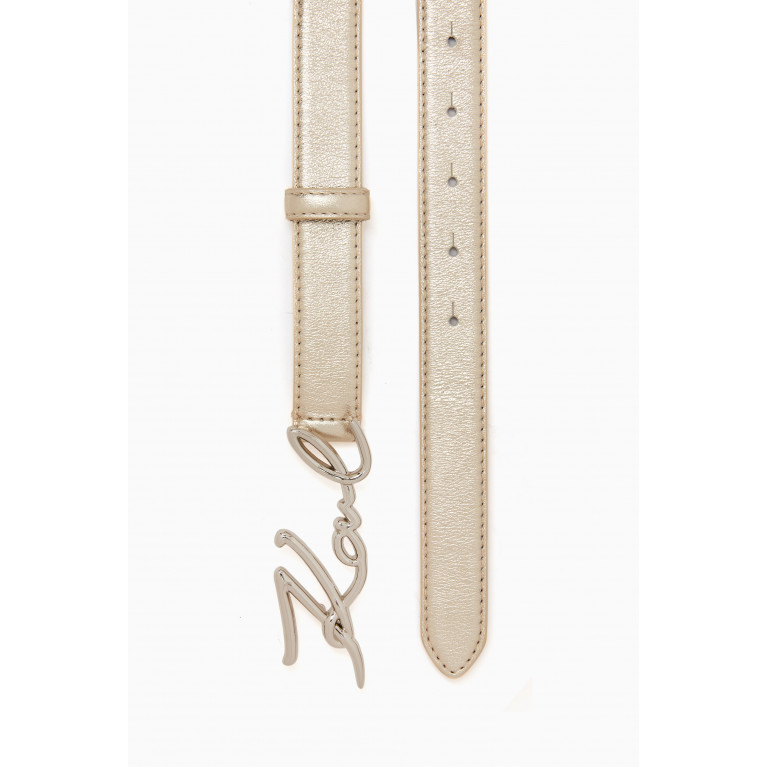 Karl Lagerfeld - Small K/Signature Buckle Belt in Bovine Leather