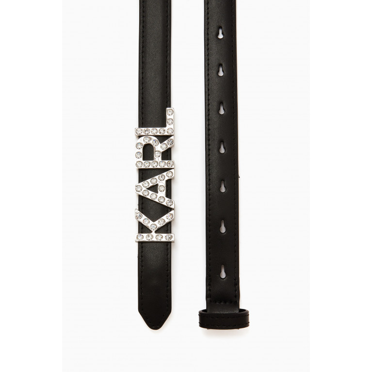 Karl Lagerfeld - Small K/Letters Rhinestone-embellished Belt in Leather