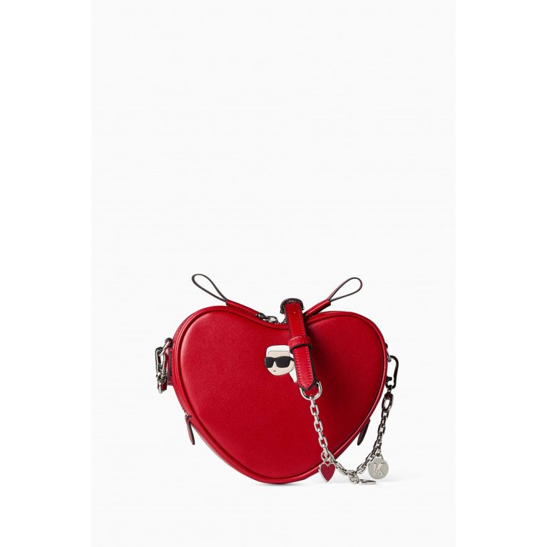 Karl Lagerfeld - K/Ikonik 2.0 Heart-shaped Crossbody Bag in Leather