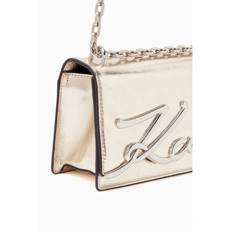 Karl Lagerfeld - Small K/Signature Shoulder Bag in Leather
