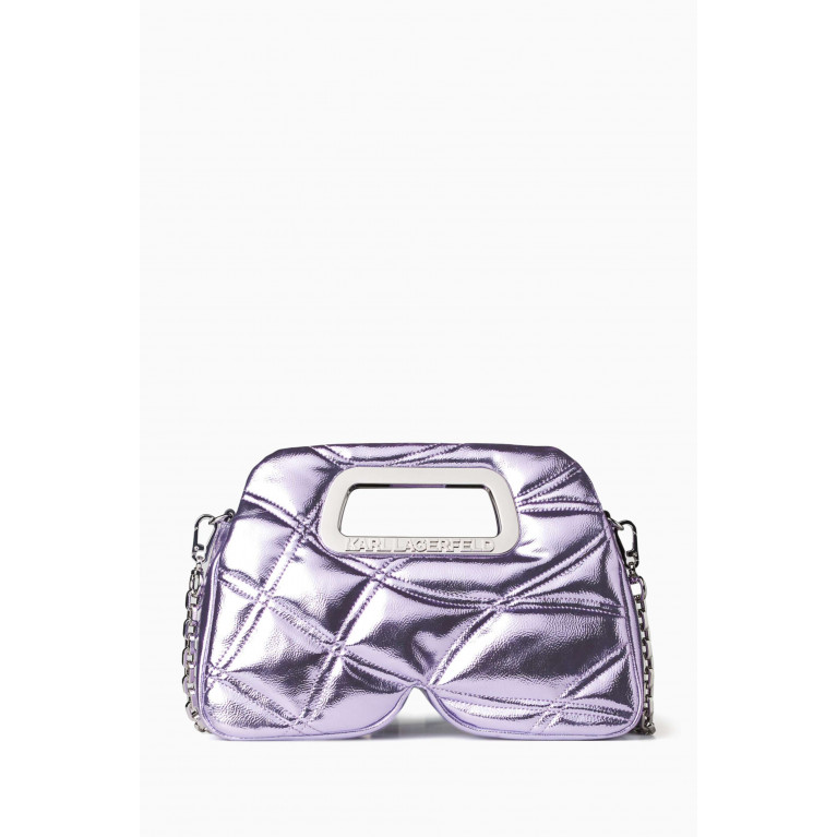 Karl Lagerfeld - Small K/Kloud Quilted Metallic Top Handle Bag in Faux Leather