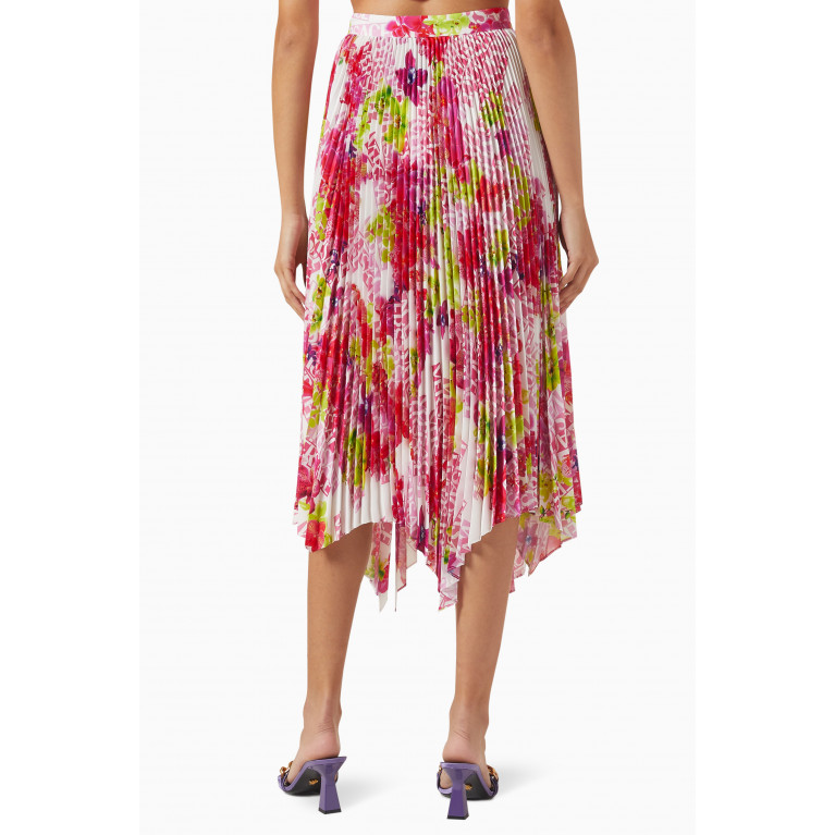 Versace - Orchid Pleated Midi Skirt in Crepe de Chine