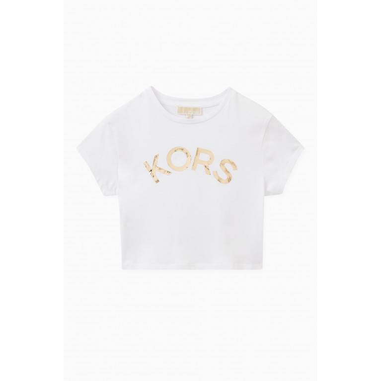 Michael Kors Kids - Metallic Logo Print T-shirt in Cotton