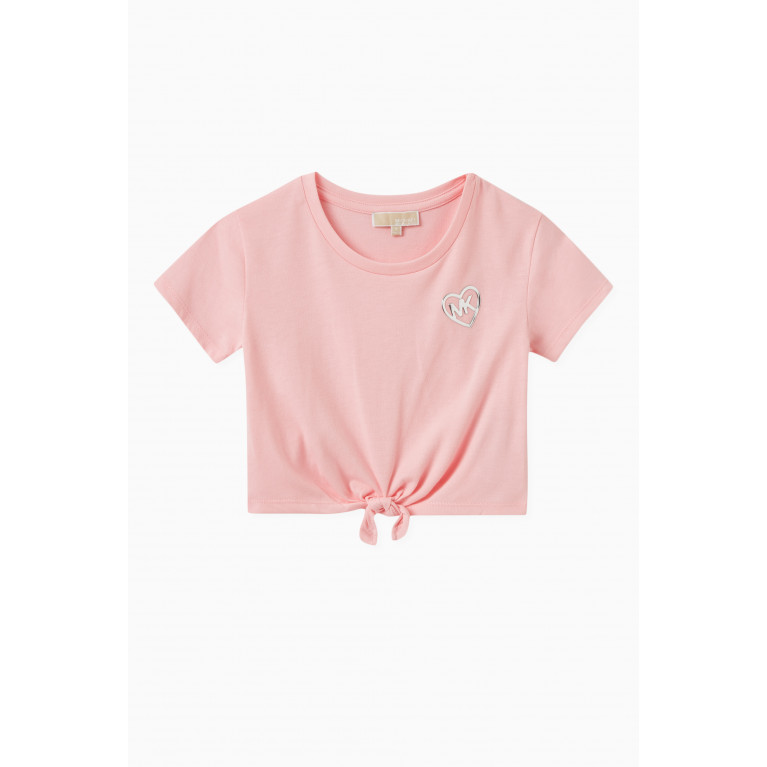 Michael Kors Kids - Logo-applique Cropped T-shirt in Cotton