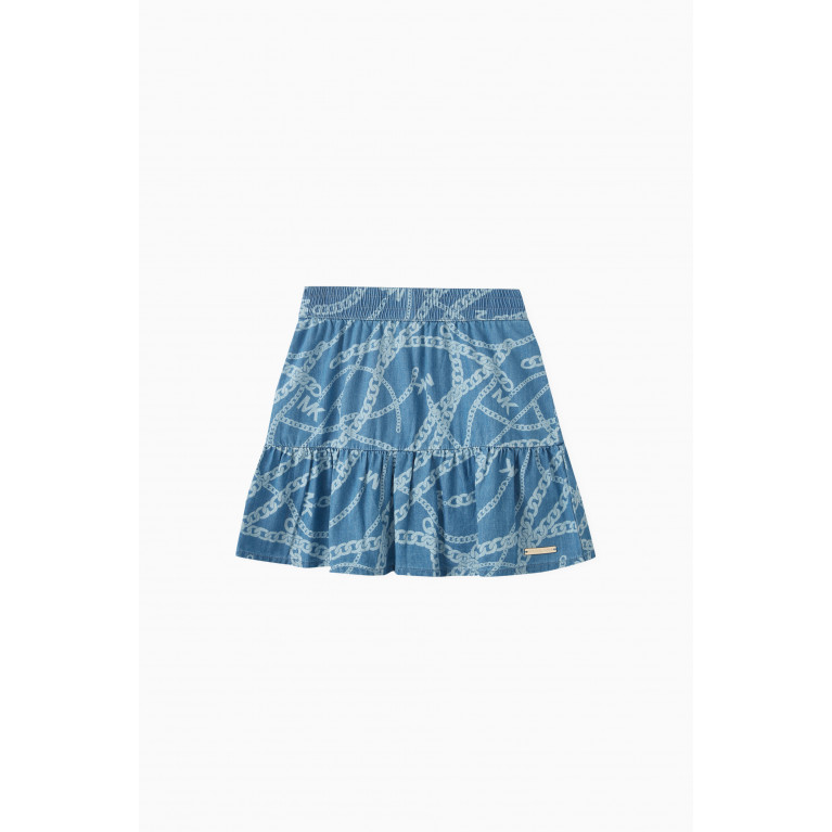 Michael Kors Kids - Logo Denim Midi Skirt in Cotton