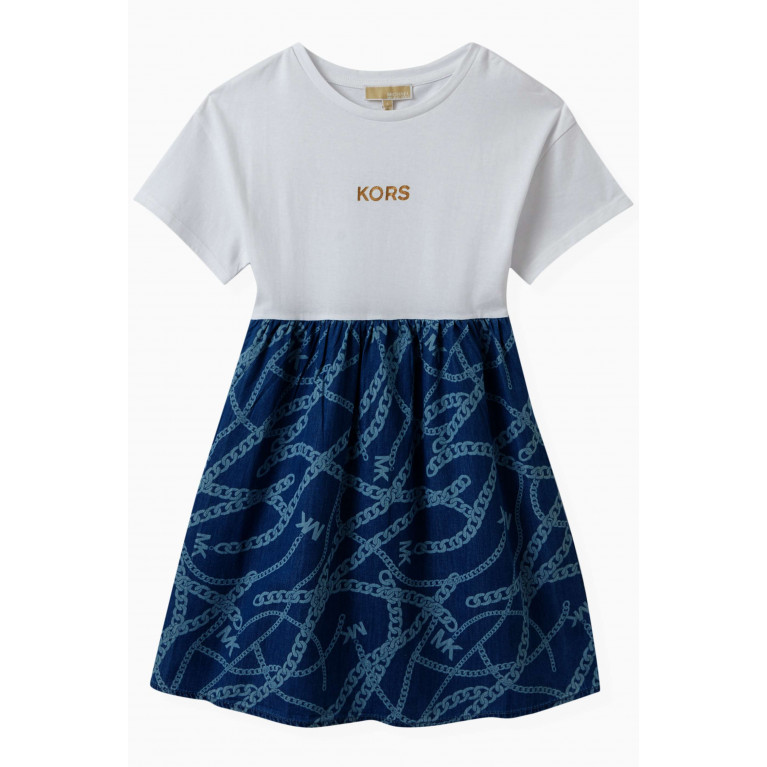 Michael Kors Kids - Logo Denim Dress in Cotton