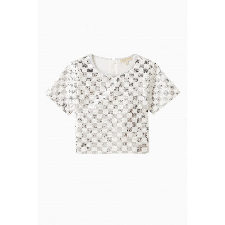 Michael Kors Kids - Checked Sequin-embellished T-shirt