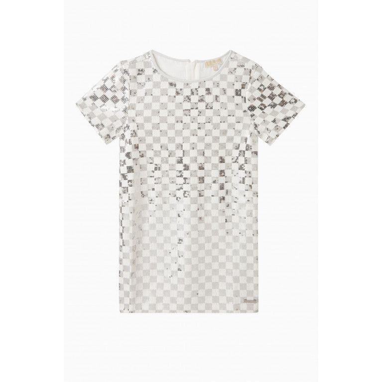 Michael Kors Kids - Checked Sequin-embellished T-shirt Dress