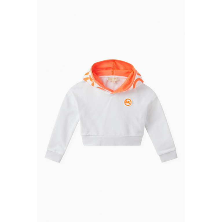 Michael Kors Kids - Logo Cropped Hoodie in Cotton