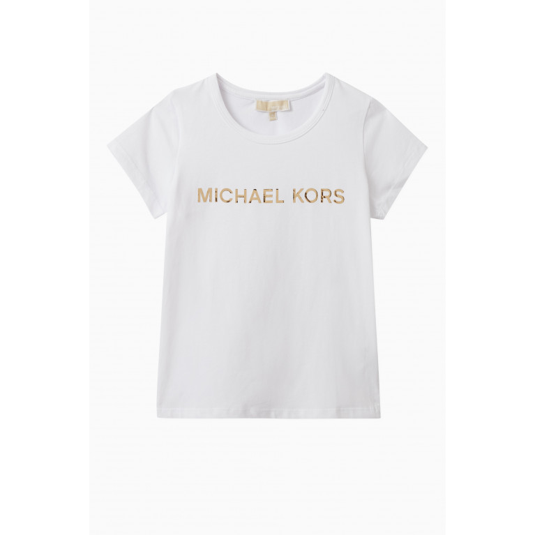 Michael Kors Kids - Metallic Logo T-shirt in Cotton White