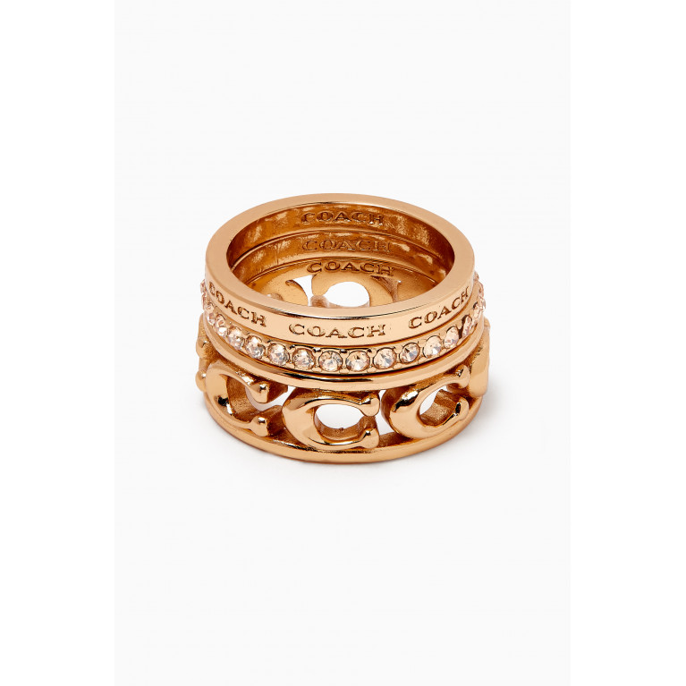 Coach - Signature Open Work Ring, Set of 3