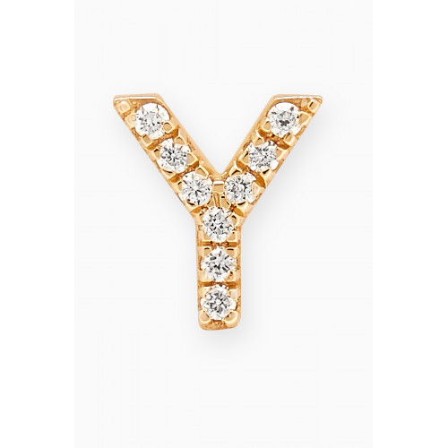 Fergus James - Y Letter Diamond Single Stud Earring in 18kt Gold