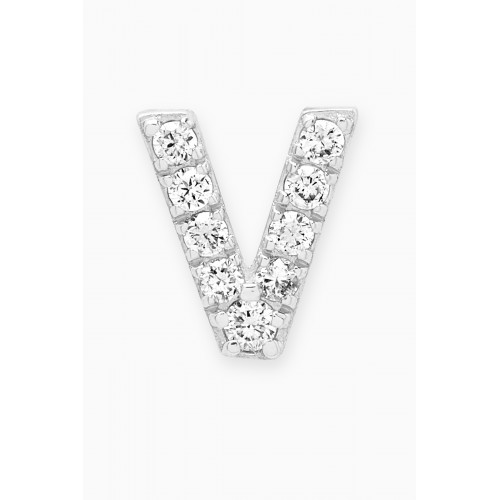 Fergus James - V Letter Diamond Single Stud Earring in 18kt White Gold